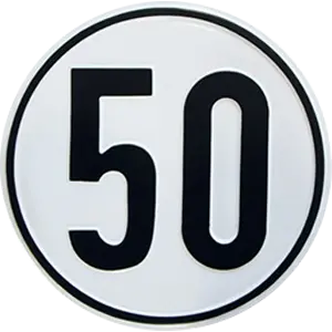 Klebeschild 50km/h