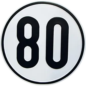 Klebeschild 80km/h